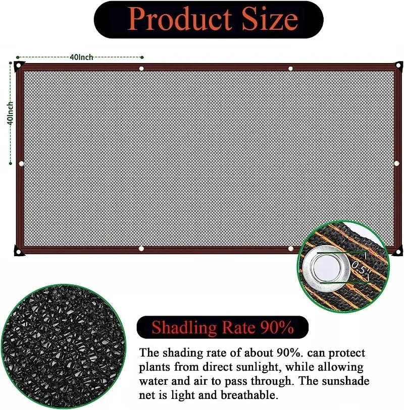 2x2m/2x4m Black Sun Shade Net Beige Shading Net UV Protection Plant Shed Outdoor Sunshade Mesh HDPE Sunscreen Fabric Sunshade