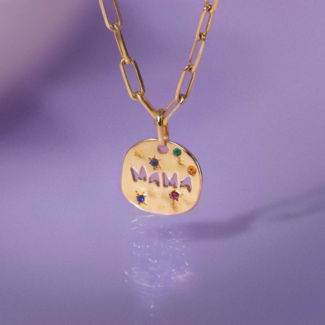 Mother's Day MAMA Necklace Gift Irregular Circular Guardian Pendant Necklace New Fashion Stainless Steel Necklace Accessory Gift