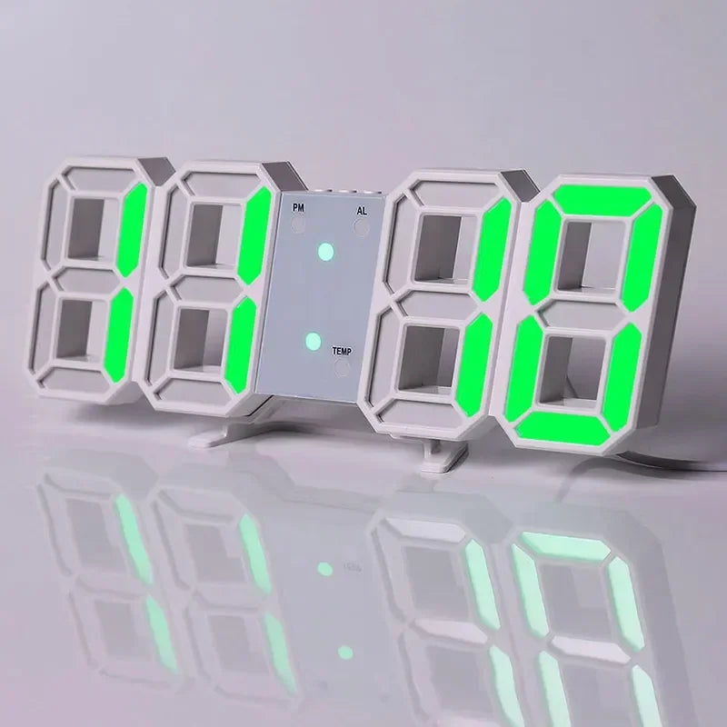 LED Digital Alarm Clock Wall Hanging With 3D Display Date Temperature For Home Kitchen Office Decoration Clocks Decor