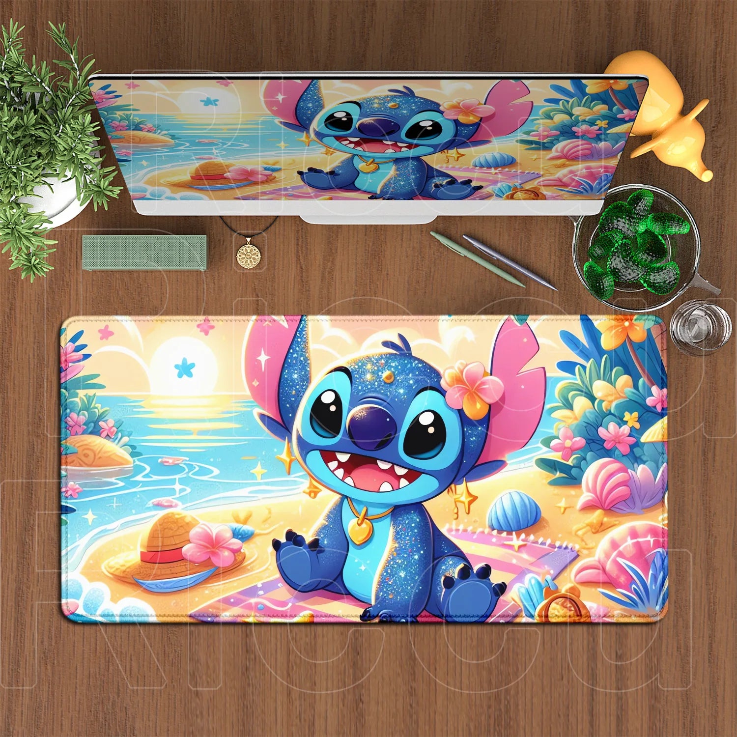 Large Gaming Mice Pad Kawaii Anime Stitch Mousepad Gamer Mausepad XXL Computer Office Speed Deskmat Keyboard Cabinet Accessories