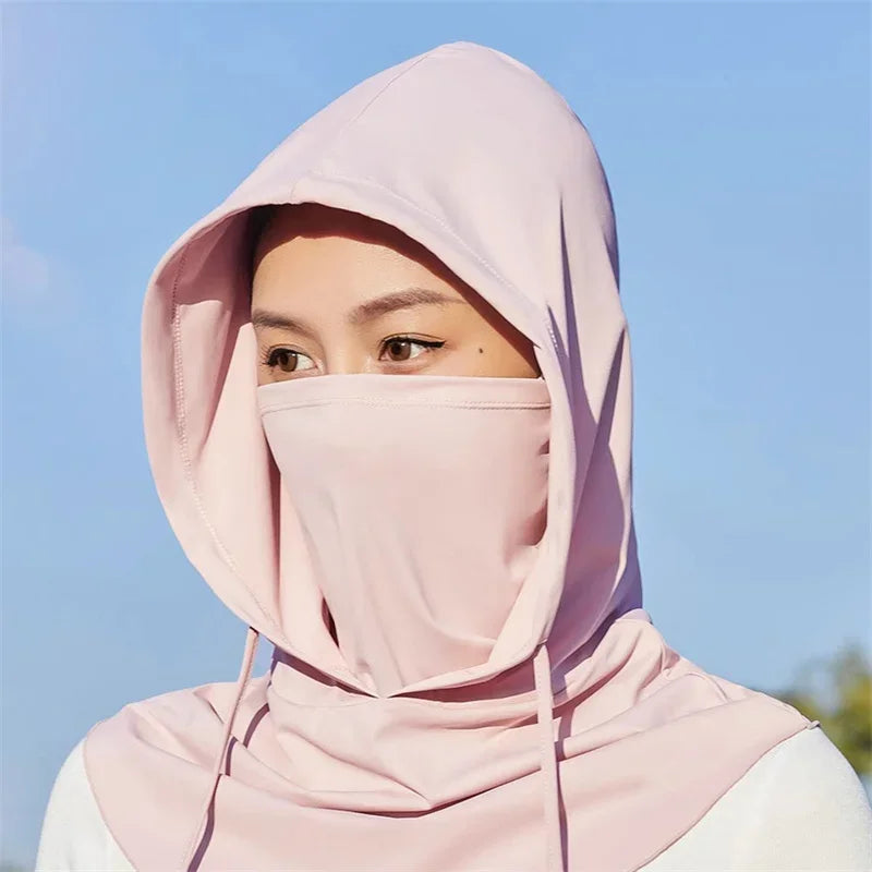 Thin Breathable Balaclava Hat Motorcycle Bicycle Full Face Mask Summer Cycling Helmet Hood Covers Outdoor Sports Neck Sunhat