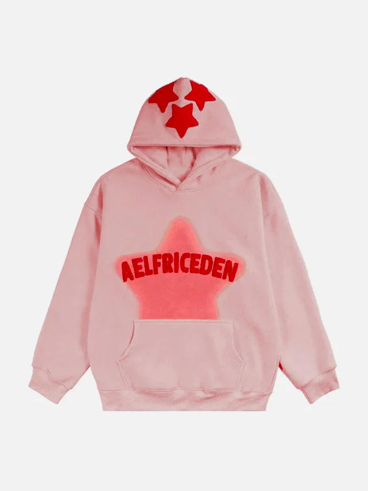 2024 Fall hip hop street graffiti hoodie women's retro casual sports baggy hoodie