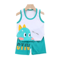 Cartoon Lion Pajamas Vest+Shorts 2-Piece Clothing Set Summer Kids Baby Boys Girls Cotton Casual Tracksuit Clothes Suit 1-6 Years