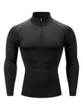 Men's Outdoor Sports Compression Training  Fitness Long Sleeve T-shirt Breathable Sweatshirt Fitness Elastic Sports Tops