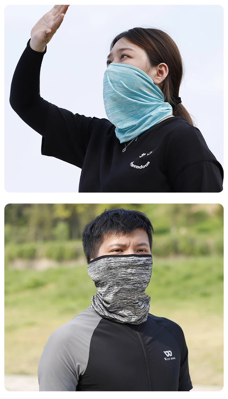 WEST BIKING Summer UV Protection Cycling Scarf Bicycle Face Mask Running Headbands Men Motorcycle Bandana Cooling Sport Gear