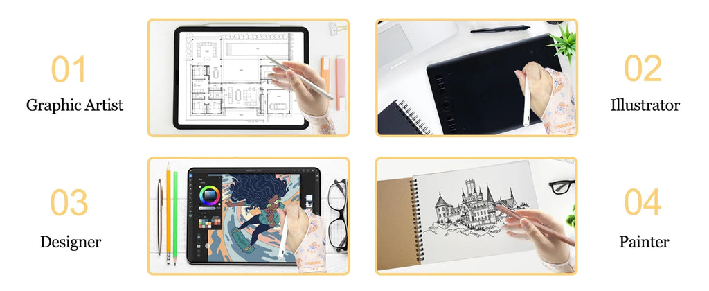 Three-layer Non-slip Glove for iPad/Graphics Drawing Tablet HUION /WACOM/XP-PEN, Drawing Glove for sketching Paiting Art Student