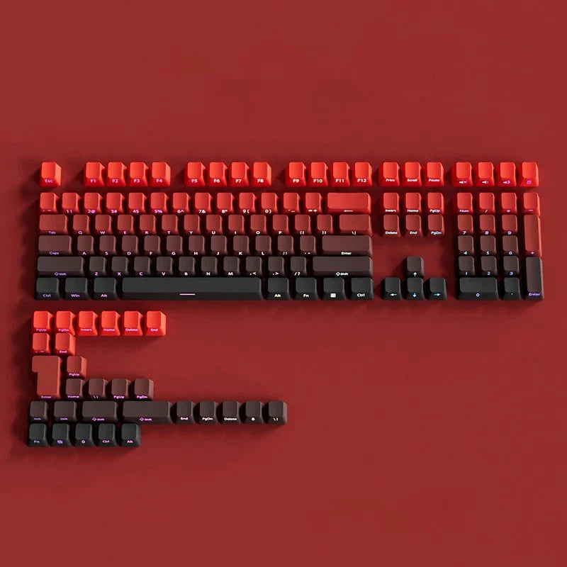 Gradient Keycaps 134 Keys OEM Profile PBT Double Shot Keycap For MX Switch Gaming Mechanical Keyboard Side Printed RGB Key Caps