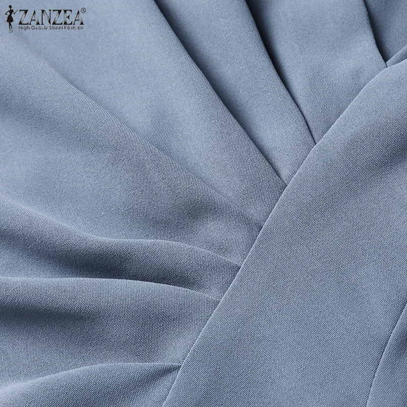 ZANZEA Autumn Women Elegant V Neck Bodycon Dress Ladies Party Club Dresses Fashion Work OL Vestidos 2024 Spring Women's Clothing