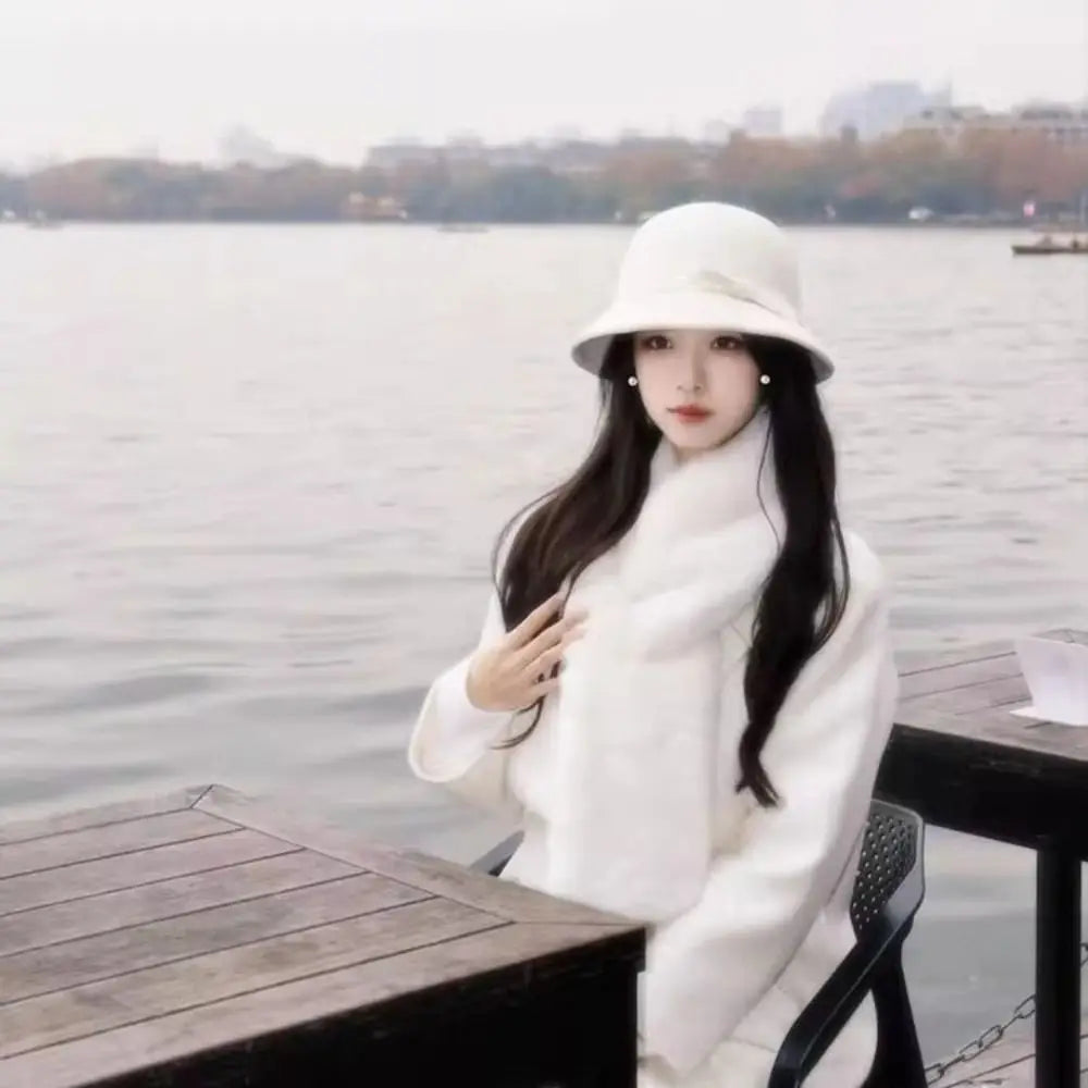Fashion Hepburnesque Felt Formal Hat Panama Cap British Style Bowknot Bucket Hat Wealthy Heiress Style Autumn
