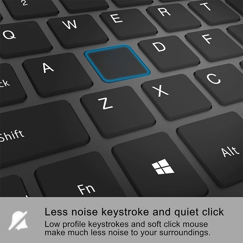 Jomaa Russian Spain Wireless Keyboard and Mouse Combo 2.4G Full Size Silent Button Keyboard Mouse Set for Laptop PC Computer