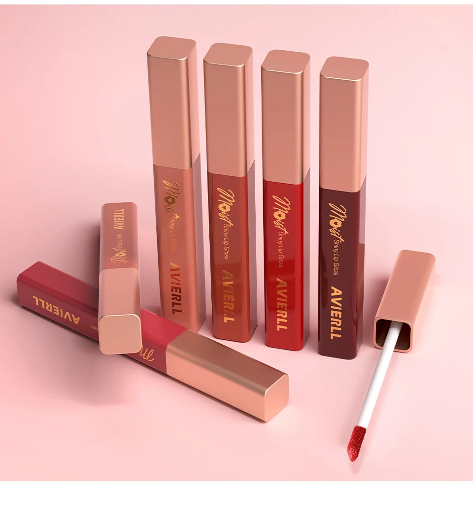 Lip gloss set shiny liquid lipstick Long lasting moisturizing non-sticky plump hydrating lip balm Women's makeup Halloween gift