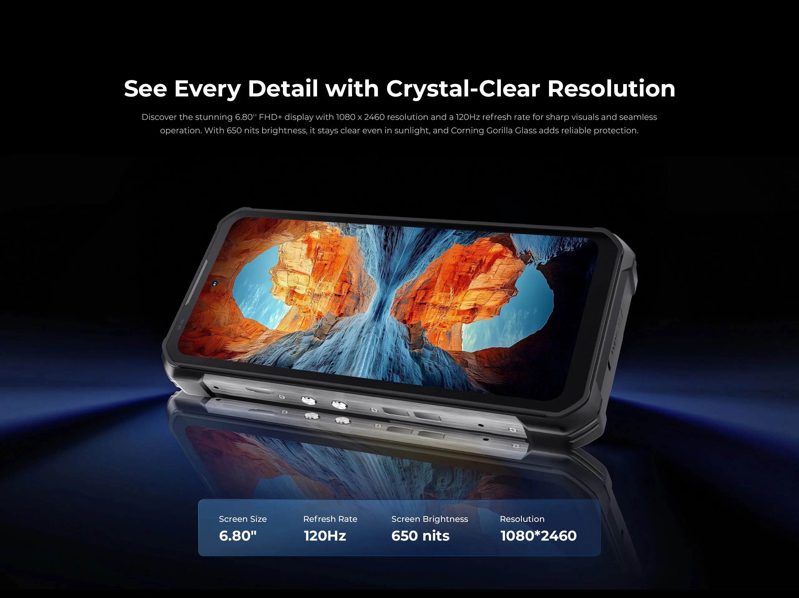 OUKITEL WP100 Rugged Phone - 33000mAh, Laser Rangefinder, Camping Light, 200MP, 36GB+512GB, 6.8" FHD+, NFC GPS 5G Smartphone