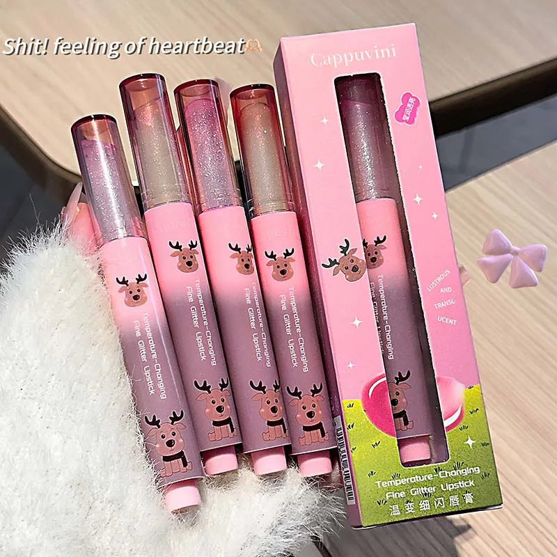 Shimmer Lip Jelly Pen Moisturizing Mirror Water Light Solid Lip Gloss Film-forming Non-Fading Gloss Lipstick Long-lasting Makeup