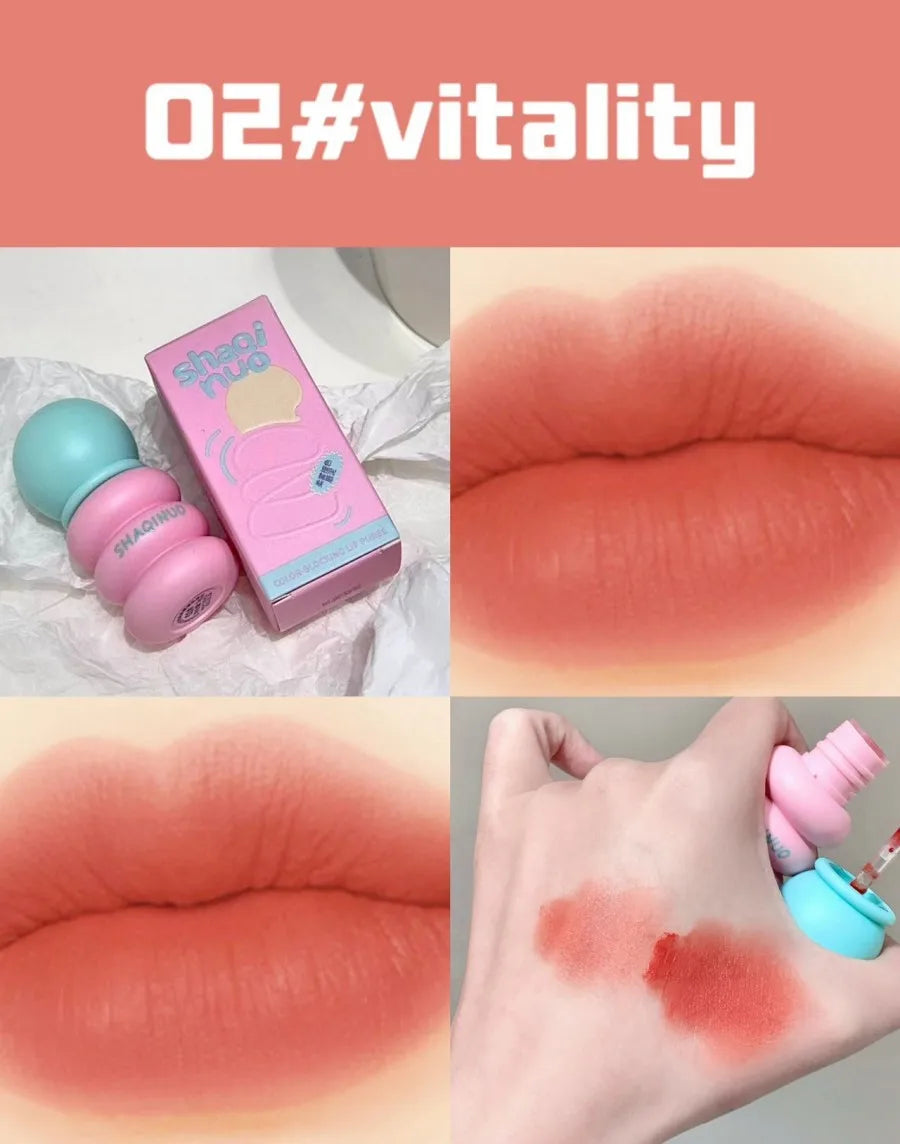 SHAQINUO Matte Lip Clay Lip Glaze, Contrasting Colors Matte Velvet Lip Clay Long-lasting Color Non-drying Lipstick