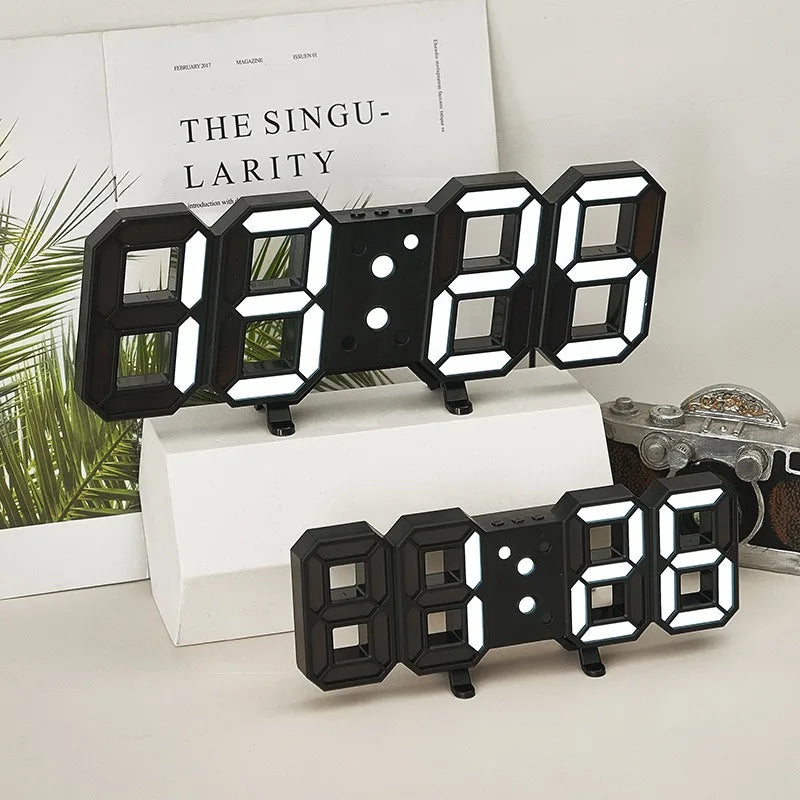 LED Digital Alarm Clock Wall Hanging With 3D Display Date Temperature For Home Kitchen Office Decoration Clocks Decor