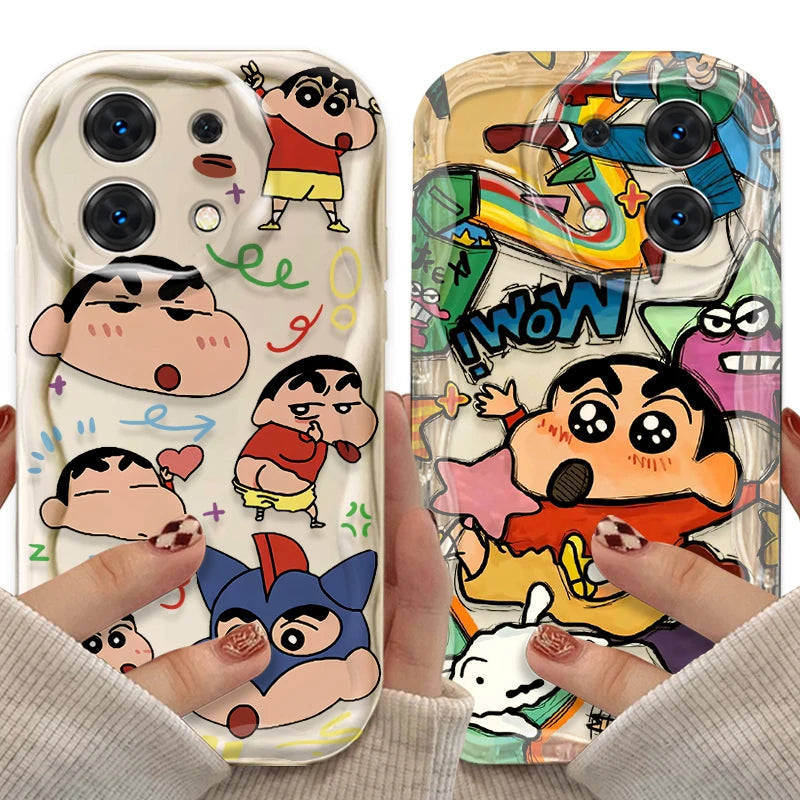 C-Crayon S-ShinChan Wave Case for Xiaomi Redmi Note 14 13 12 11 10 Pro Plus 5G 9 14C 13C 4G 12C 10C 10S A2 A1 Silicone Cover
