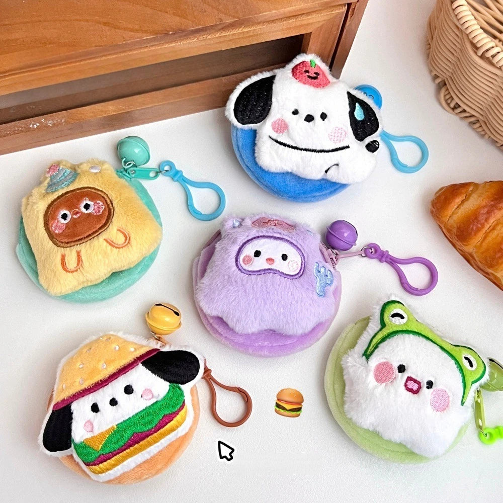 Creative Cute Plush Doll Wallet Multi functional Coin Earphones Lipstick Storage Bag