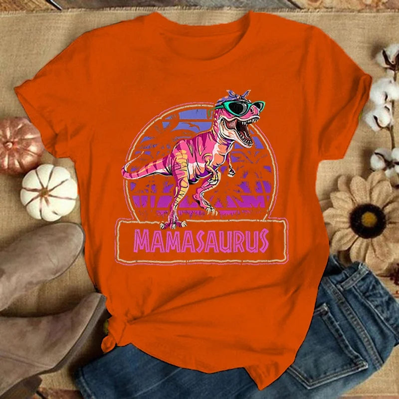 Mother'S Day Mamasaurus Dinosaur T-Shirt Men Women Fashion Harajuku T Shirt Summer Cool Short Sleeve Hip Hop Top Tee