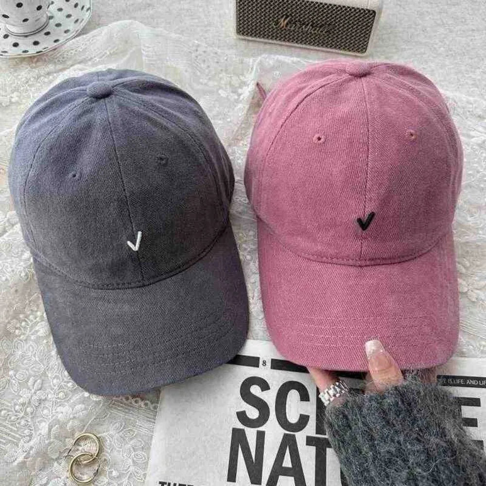 Fashion Embroidery Baseball Cap Wide Brim Retro Baseball Hat Sunscreen Cotton Duck Tongue Hat Outdoor