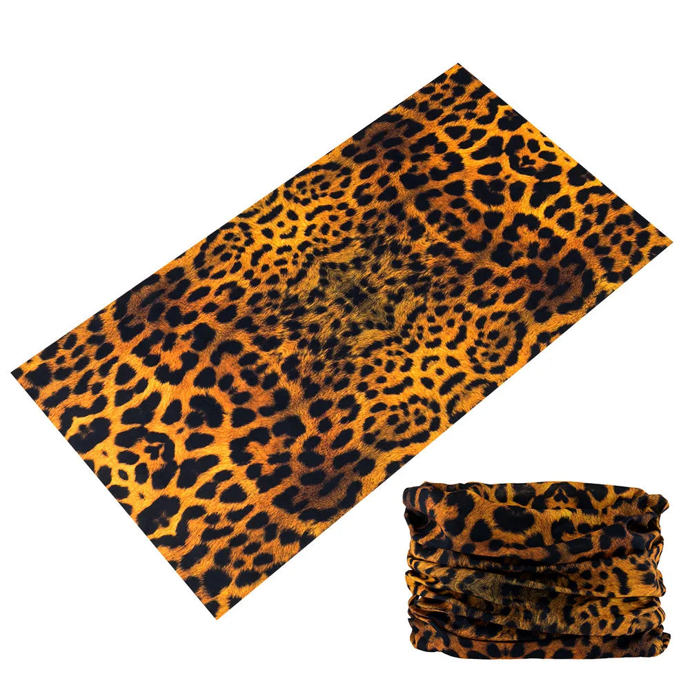 Beautiful Leopard Print Headdress Deporte Sport Face Mask For Women Cycling Bandanas Tube Headband Female Balaclava Head Scarf