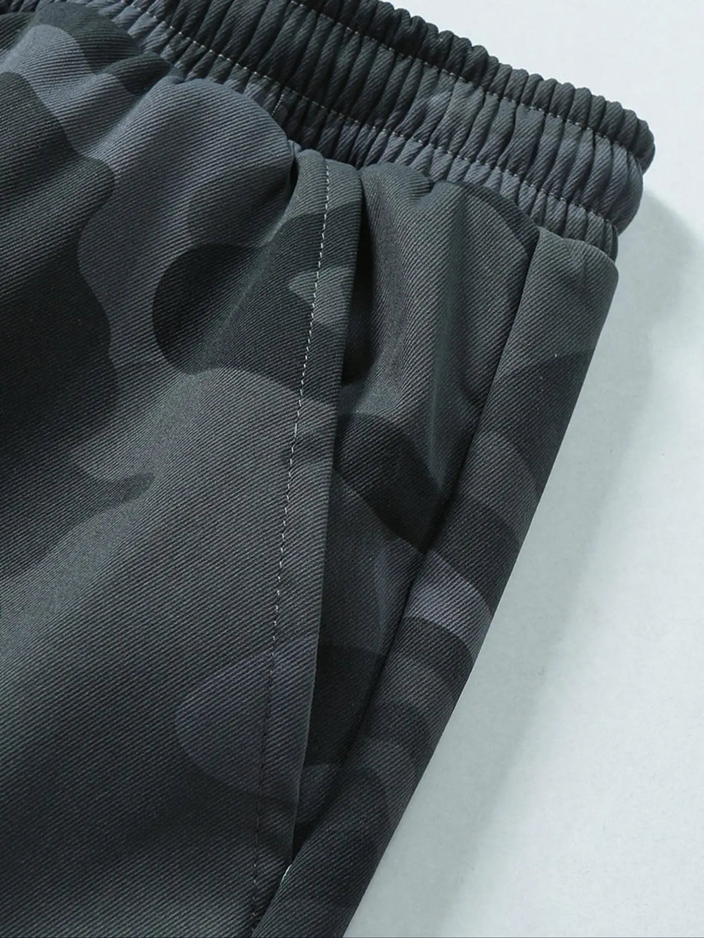 Men's Plain Sports and Casual Trousers with Drawstring Elastic Waist, Camouflage, with Pockets, Suitable for Outdoor Camping, Hiking and Mountaineering, Exercise and Fitness