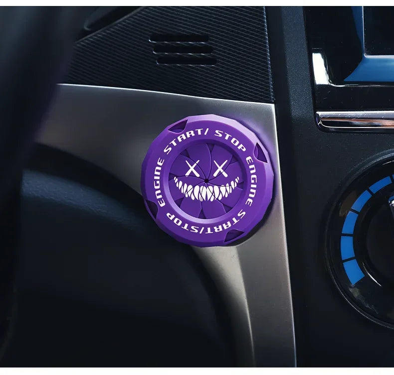Car Onekey Start Stop Button Cover Car Interior Decor Sticker Engine Ignition Start Switch Protective Cover Motorcycle StartRing