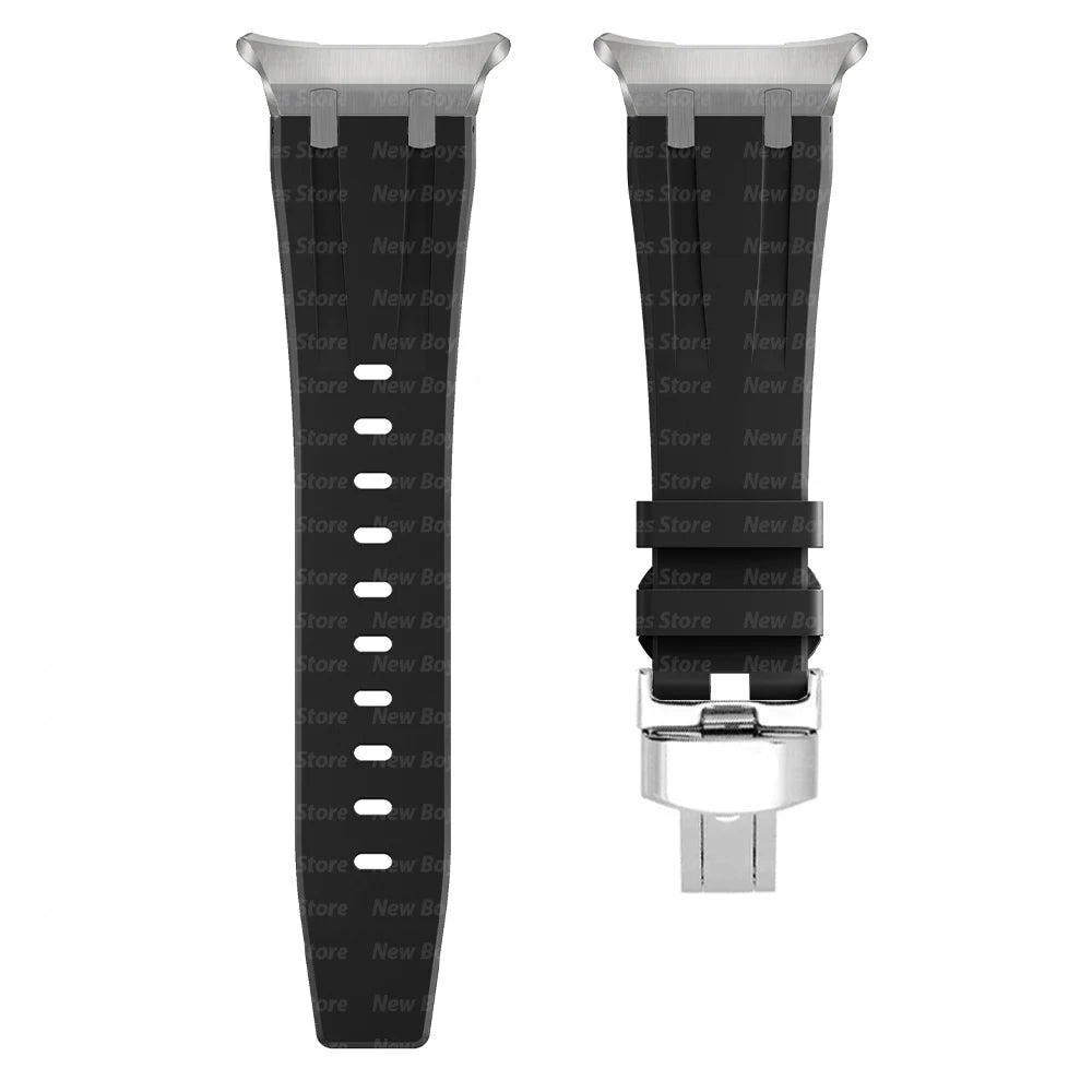 Luxury Sports Rubber Band for Samsung Galaxy Ultra Watch 47mm Curved End Silicone Strap for samsung ultra 7 47 47MM Men Bracelet
