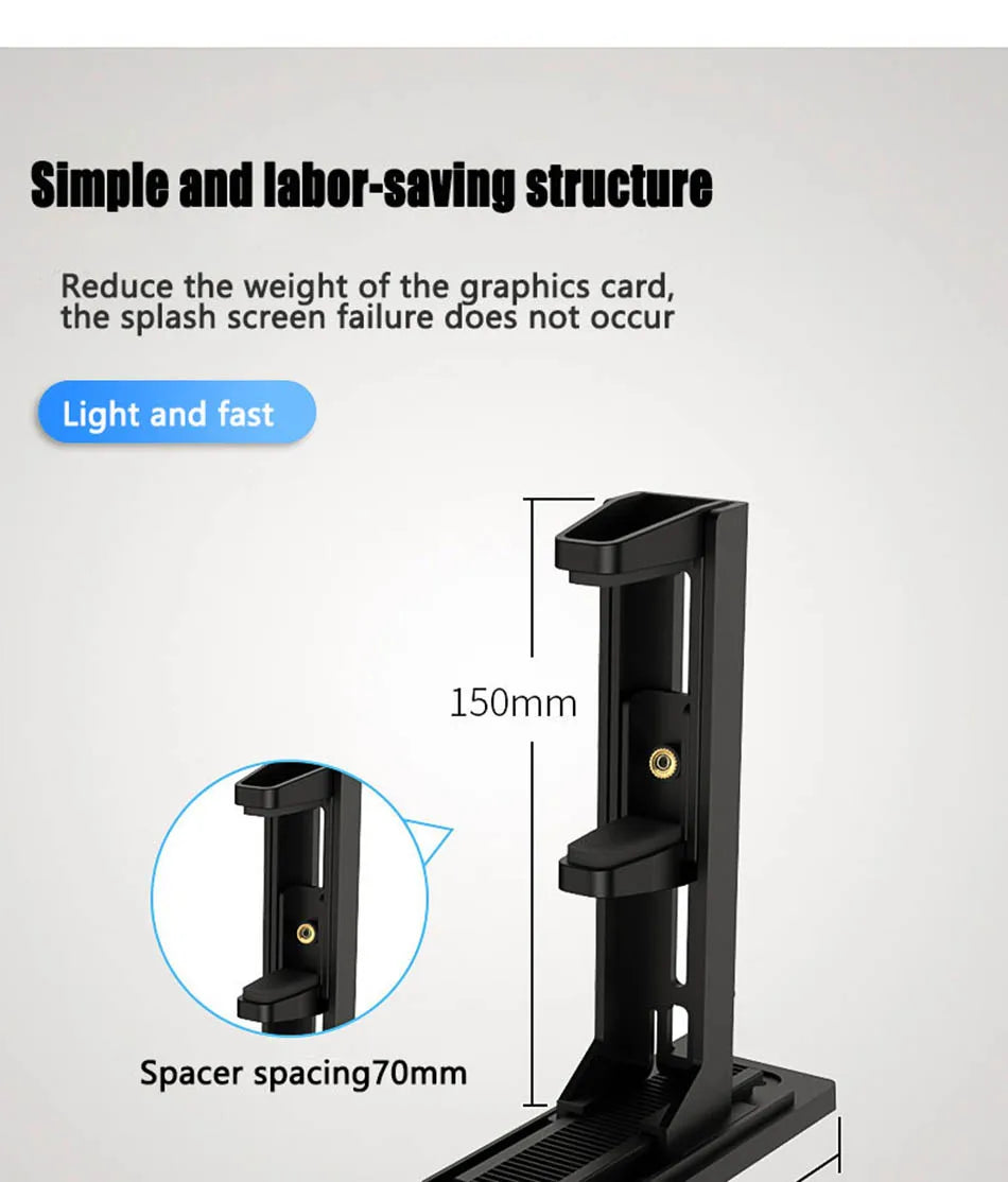 Power Train Computer Graphics Card Bracket Scalable GPU Support Lifting Jack Graphics Card Companion Black White