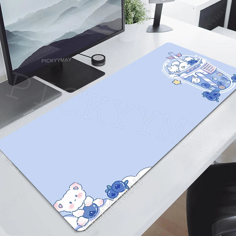 Strawberry Milktea Mousepads Cute Table Mats Gamer Mousepad Large Mouse Mat Desk Pads Keyboard Mats Gaming Mouse Pad Pink