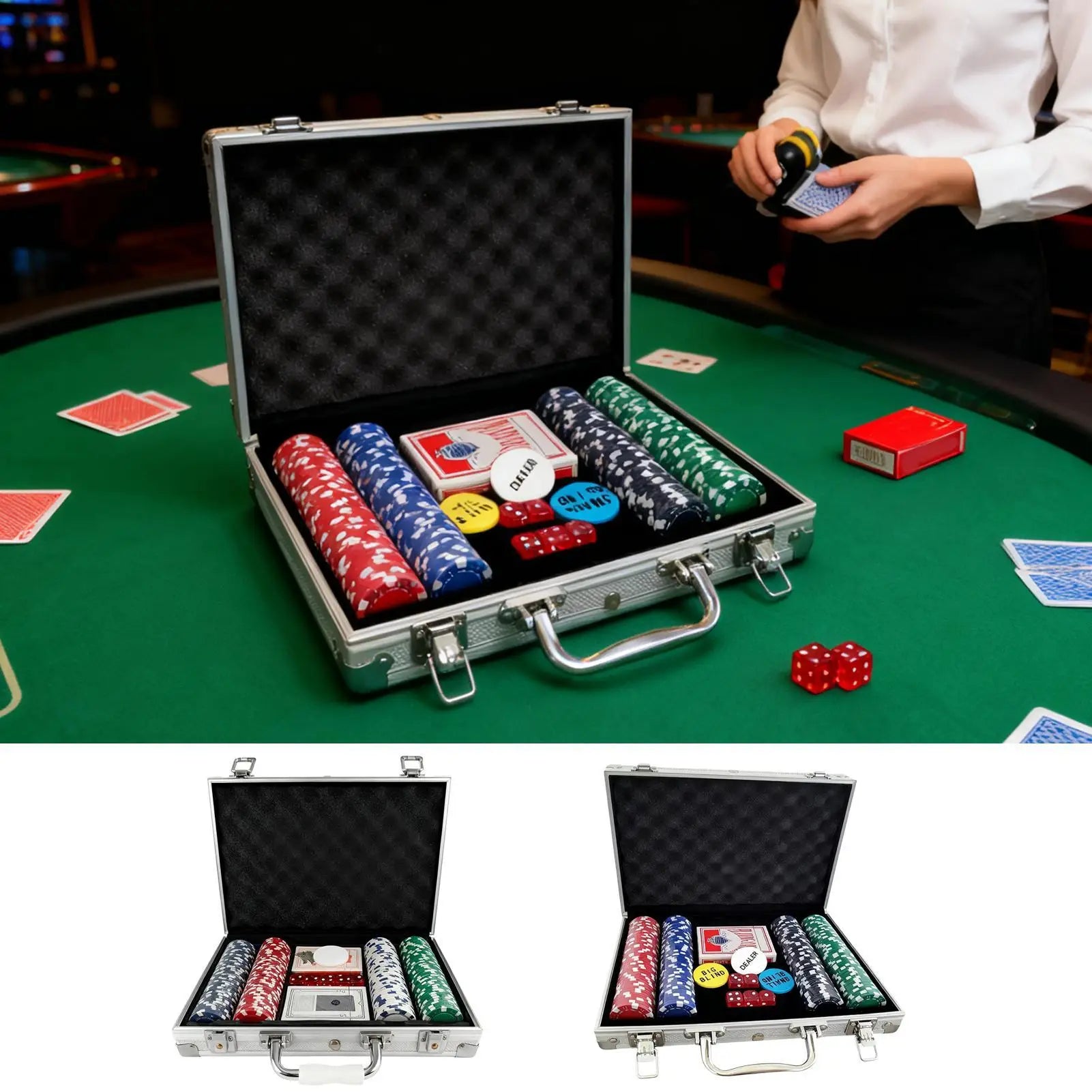 Poker Sets With Case Party Props No-Denomination Professional Poker Sets For Players Game Enthusiasts Collectors Event Planner