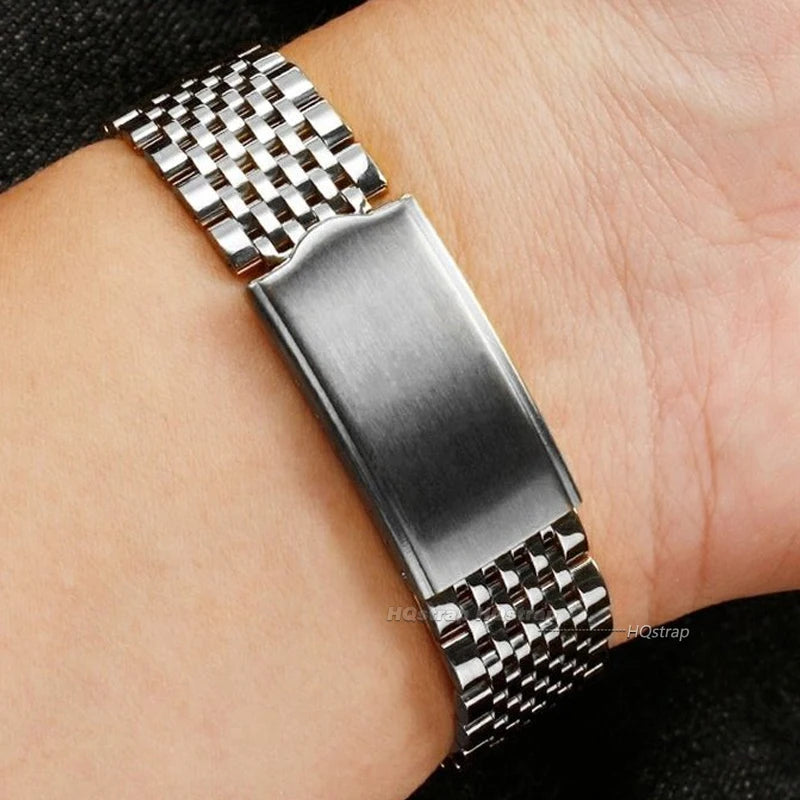 Curved End Stainless Steel Bracelet for Omega Replacement Wristband for Seamaster 18mm 19mm 20mm Men Women Watch Strap Accessory