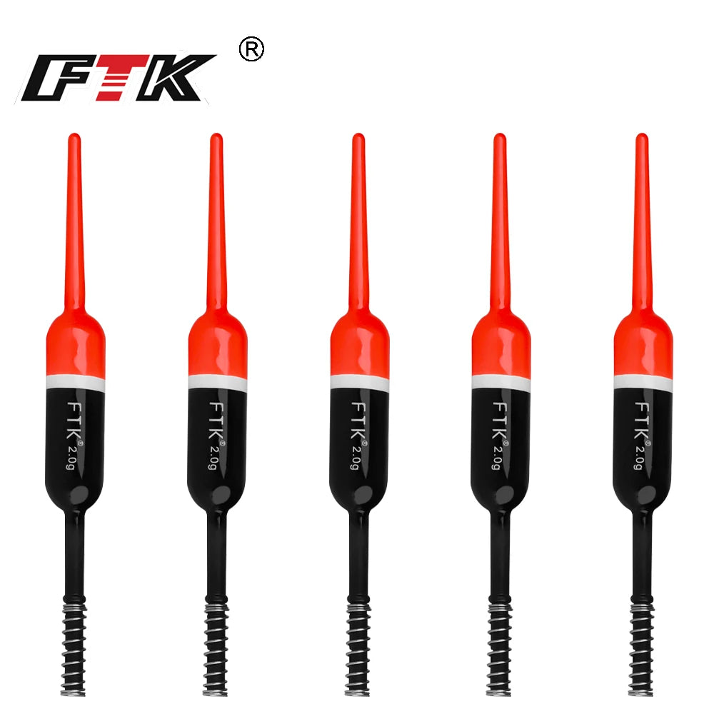 FTK 5pcs/pack Balsa Wood Fishing Floats Bobbers Spring Vertical Buoys Slip Bobber For Crappie Panfish Catfish Walleye Bass