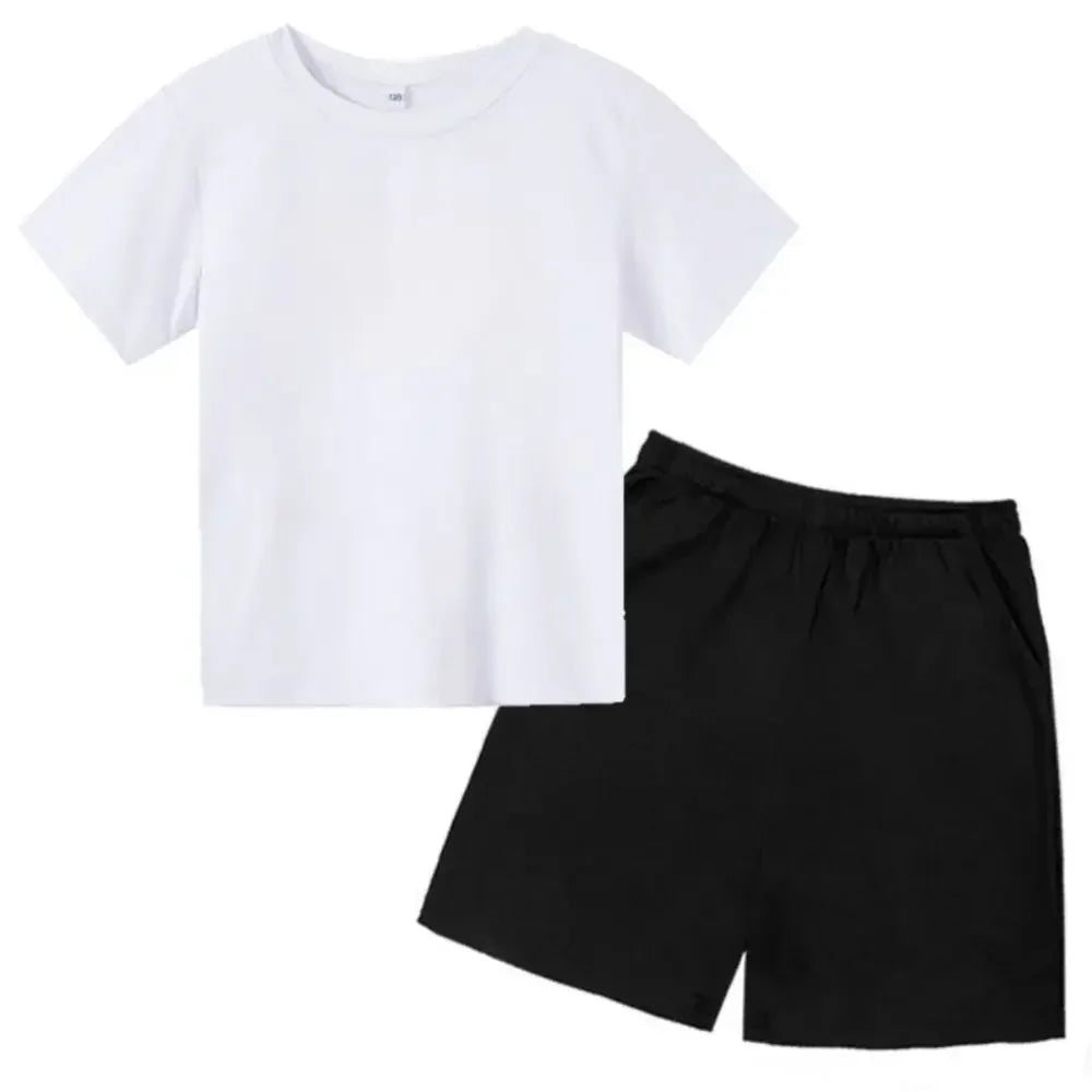 Summer CR7 Star Print Kids T-shirt Top and Shorts 2pcs Set Boys/Girls 3-13Y Children Clothes Sunshine Casual Fashion Sportsuit