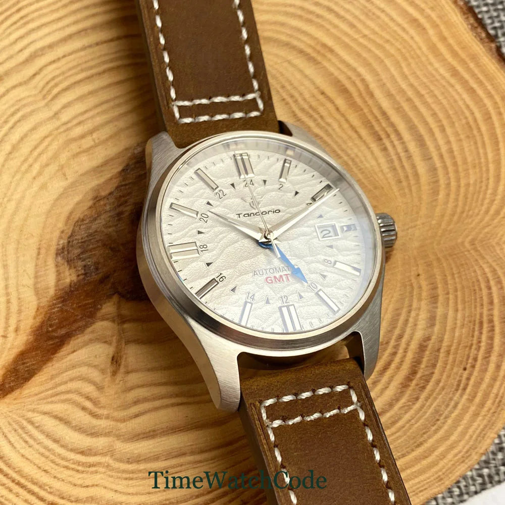 Tandorio  NH34A Automatic Mechanical Watch for Men Diving GMT Movement 200m Waterproof 39mm Sapphire Crystal 316L Bracelet
