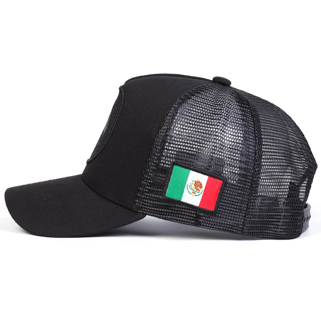Unisex Mexican Flag Embroidery Baseball Net Caps Spring Summer Outdoor Adjustable Casual Hats Dad Hat Sunscreen Hat