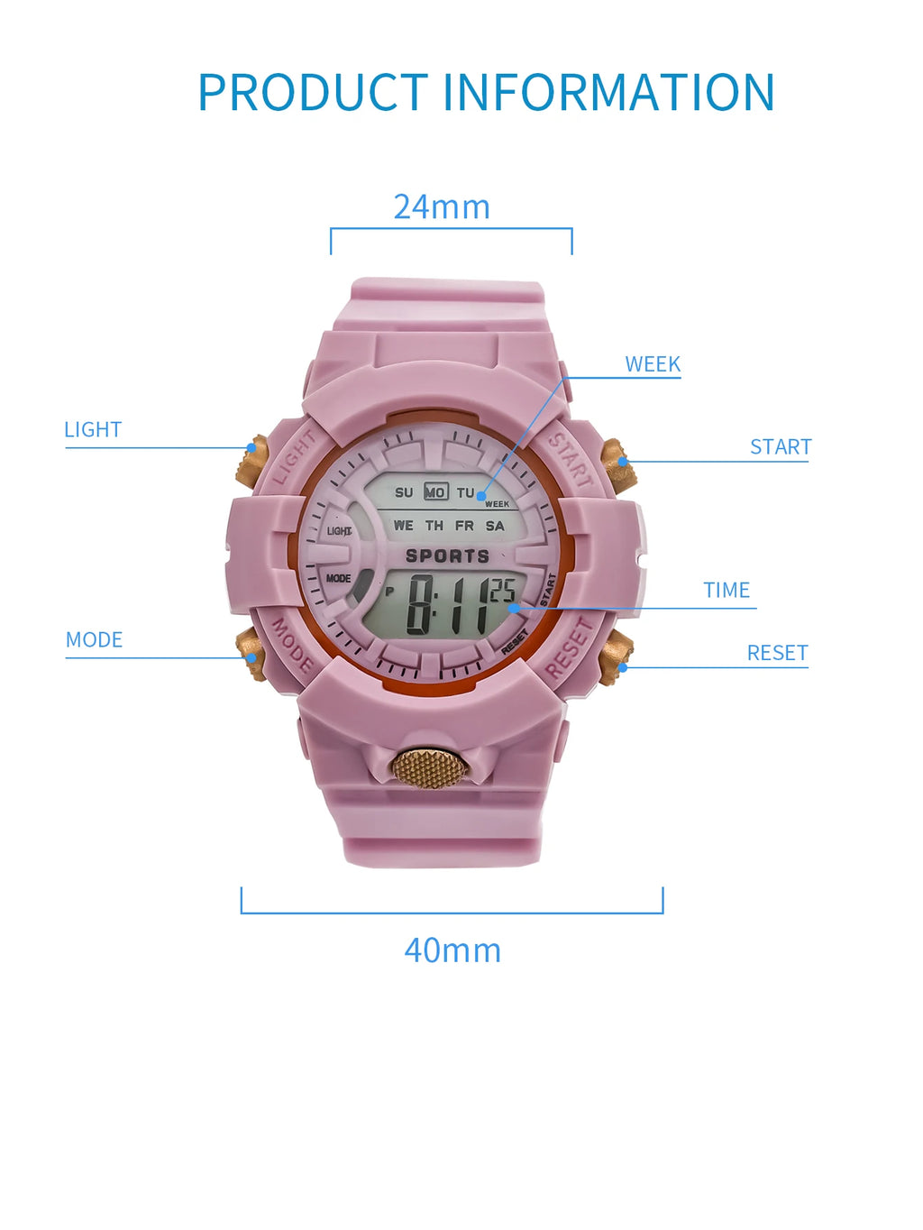Hot Selling Simple and Fashionable Women Digital Electronic Watch Multifunctional Outdoor Fitness Watch Men and Women Watch