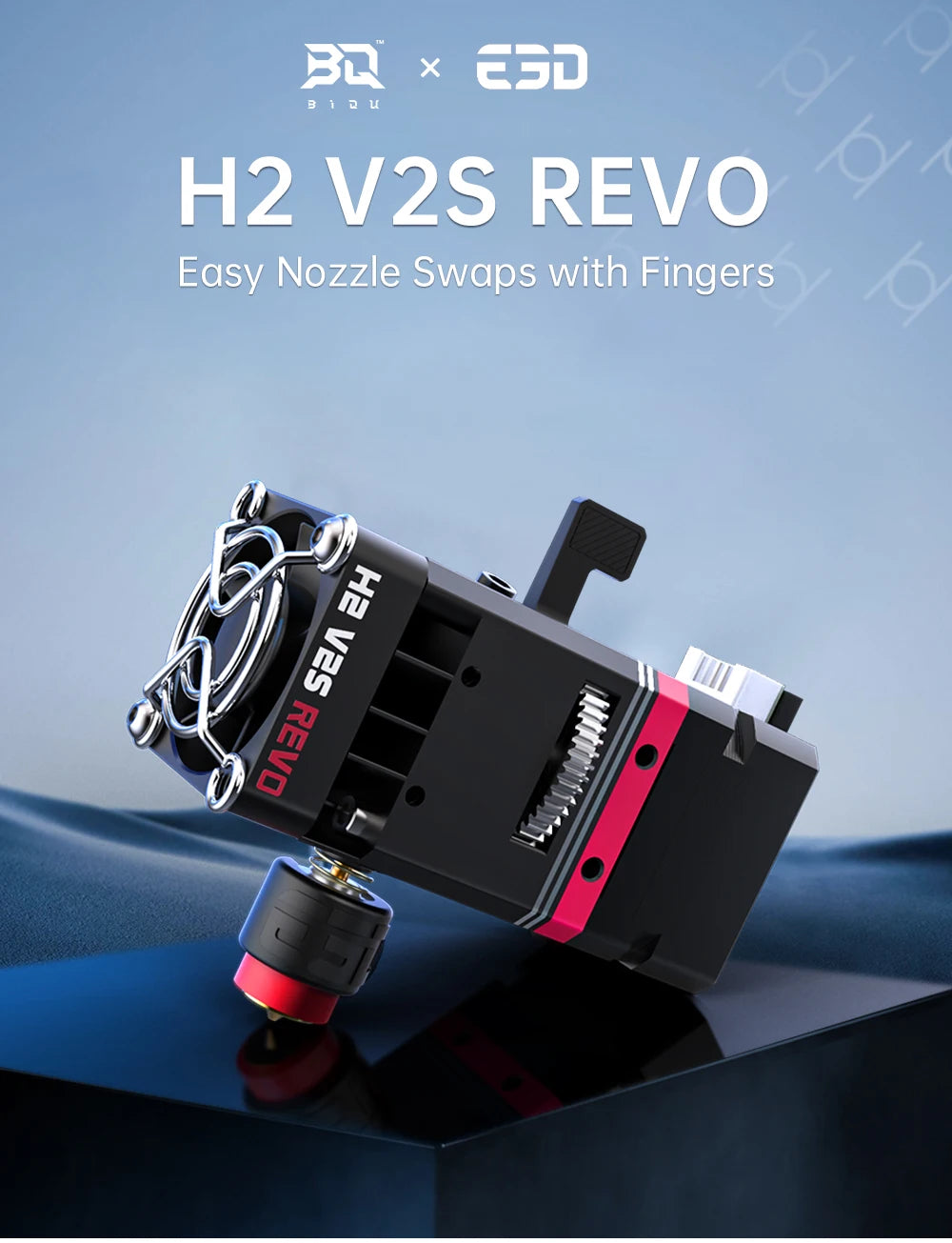 BIQU E3D H2 V2S REVO 3D Extruder 24V Dual Gear Revo Brass Nozzle Heater Core Max 300°C Light for Ender 3 BX Voron V0 3D Printer