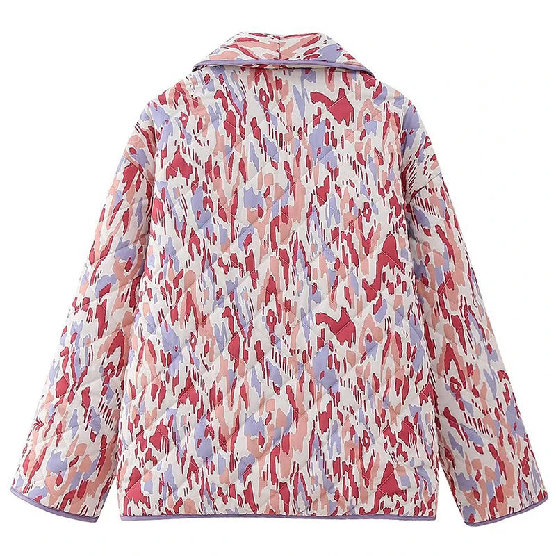 New Printed Pocket Wide Sleeved Ladies Outwear Loose Fashion Women's Double Sided Jacket 2023 Chic Casual Party Street Wear