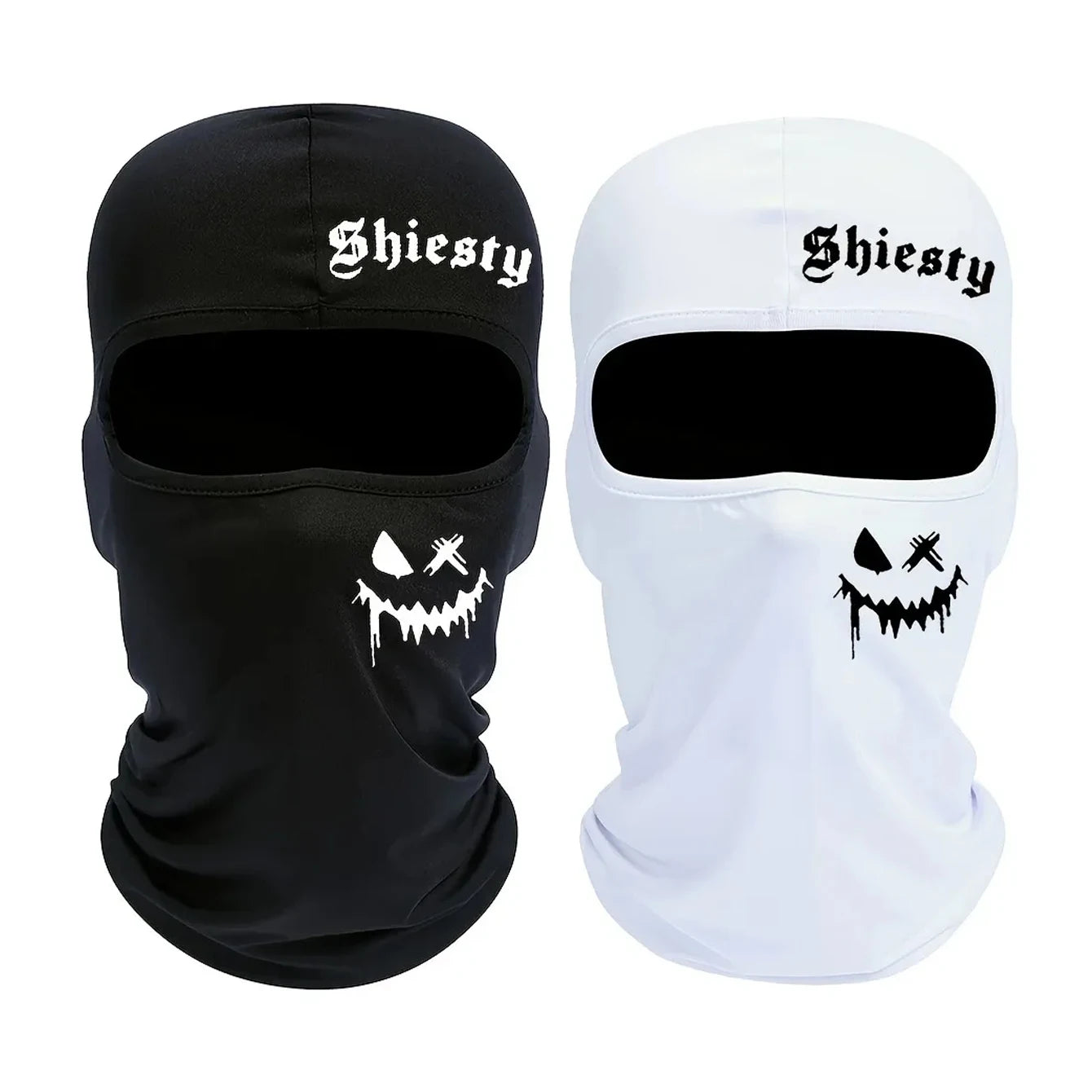 1pc/2pcs Smiling face print Balaclava face mask, summer cool neck cover, motorcycle skiing scarf, unisex