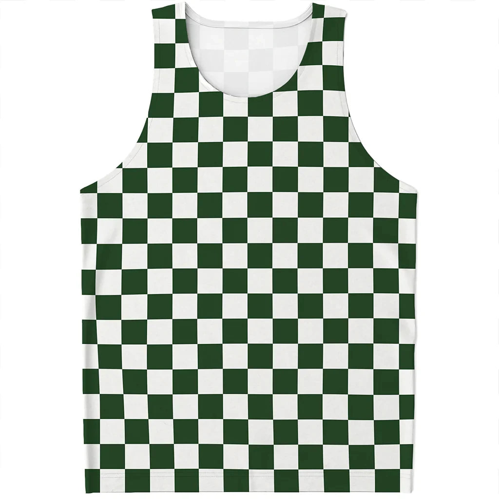 Simple Checkered Pattern Tank Tops Summer Fashion Streetwear 3D Printed Sleeveless T Shirts Casual Oversized Vest Mens Clothing
