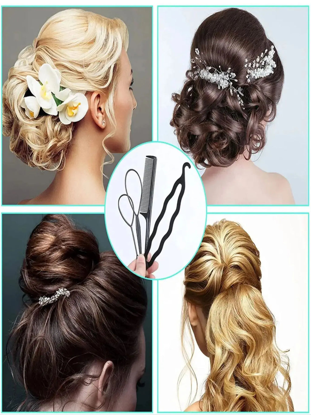 4 Pcs Hair Braiding Tool, DIY Hair Styling Tool, Braid Tool Loop for Hair Braid Styling