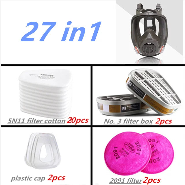 Gas Mask Acid/Organic/Ammonia 6800 Full Face Mask Respirator Paint Chemical Pesticide Laboratory Anti-dust Multifunction Filters