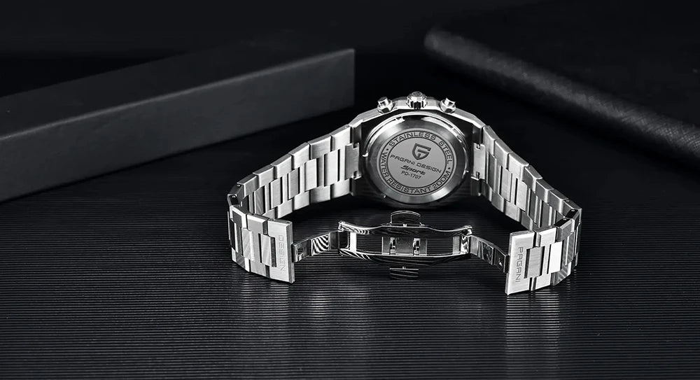 PAGANI DESIGN New VK63 Men'S Quartz Watch 40mm Sapphire Stainless Steel Waterproof 20bar Luminous C3 Sports Chronograph