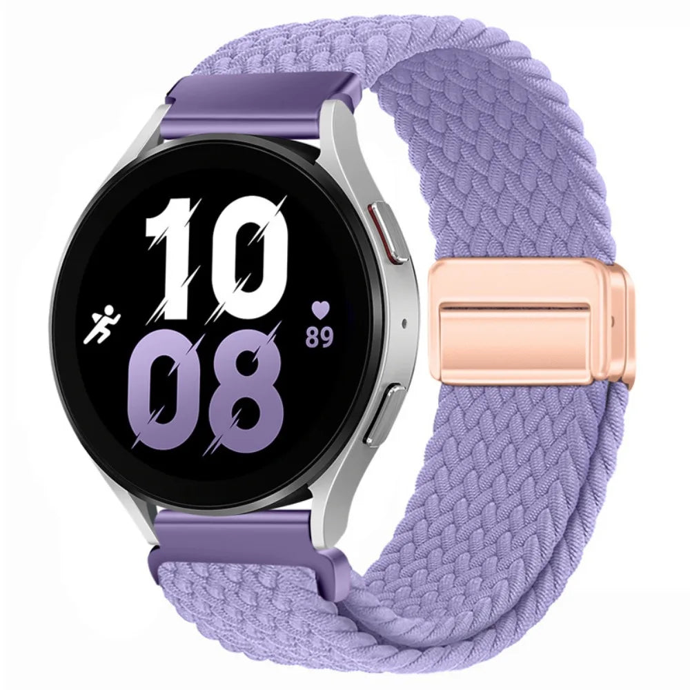 20mm 22mm Magnetic Bracelet for Samsung Galaxy Watch 7/6/Classic/5/4/3 Braided Nylon Strap for Huawei Watch 4/3/GT6 5 4 Pro Band