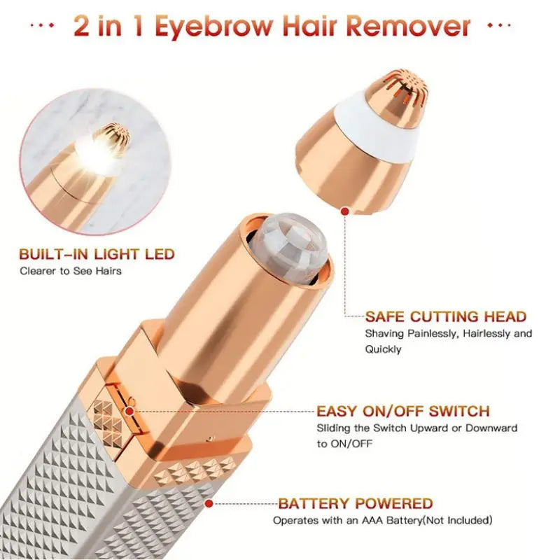 Electric Eyebrow Trimmer 2 In 1 Precise Eyebrow Trimmer Ladies' Lipstick Shaver Multifunctional Makeup Tools Beauty Products