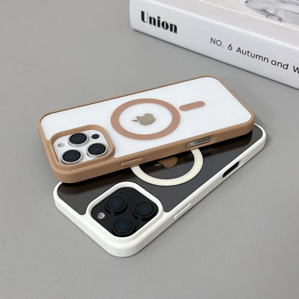 Luxury Original for Magsafe Transparent Phone Case For iPhone 16 Plus 15 ProMax 14 13 12 11 Mini Magnetic Protective Clear Cover