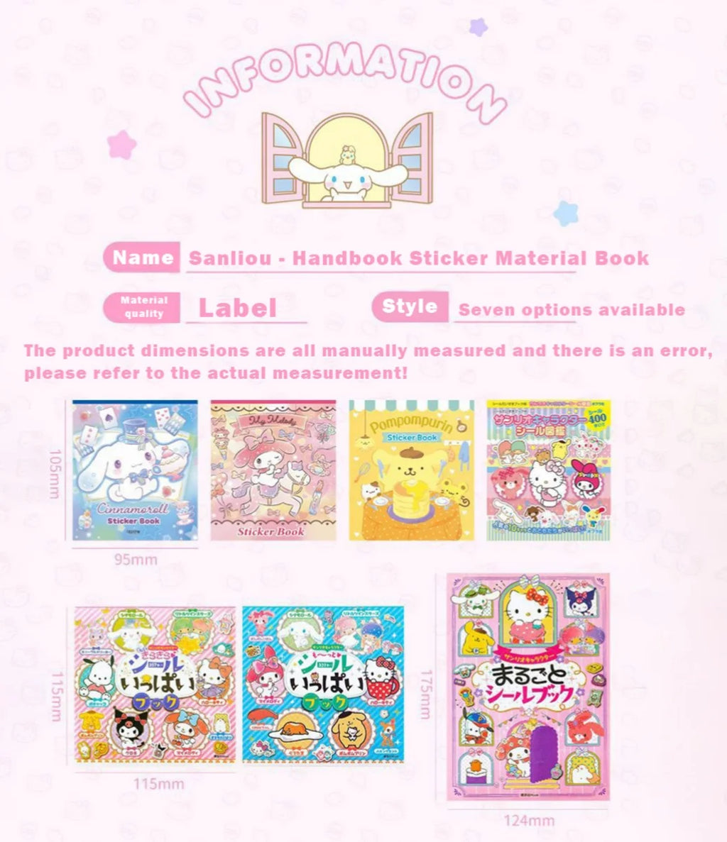 24pcs/set Sanrio Series Cute Stickers Book DIY Kawaii Cartoon Anime Stickers for Laptop Skateboard Bike Guitar Laggage Bicycle