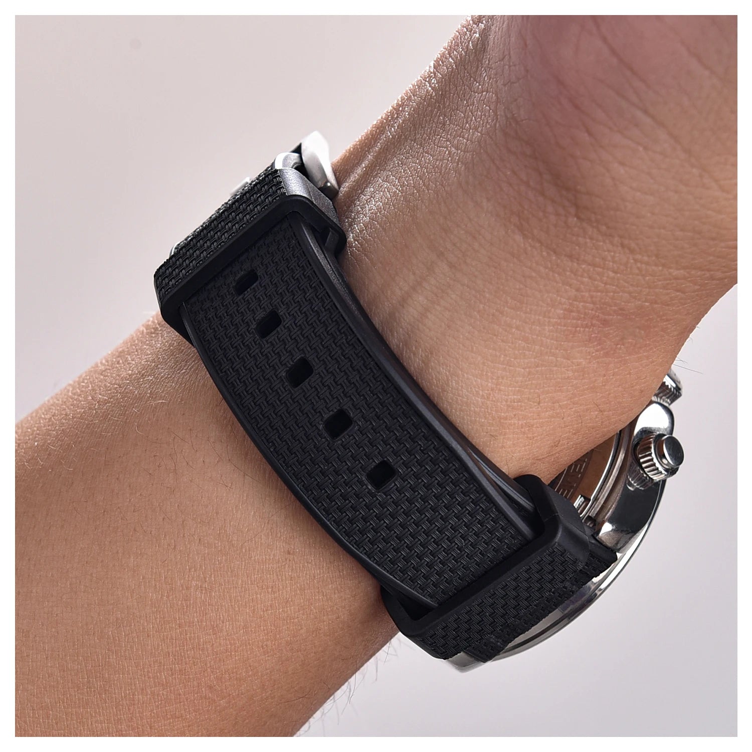 FKM Rubber Watch Strap 20mm 22mm Quick Release Waterproof Diving Watch Band Fluororubber For Traditional Dive Watch Accessories