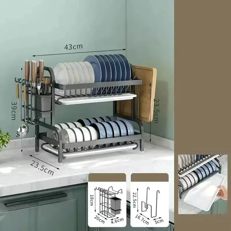 Kitchen Tableware Storage Box Multifunctional Cupboard Drain Rack Shelf Cupboard Storage Box Bowls