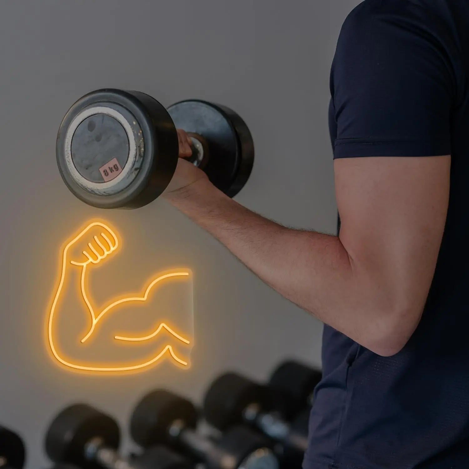 USB Dimmable Neon Sign No Pain No Gain Gym Light for Home Gym Man Cave Bar Decor Motivational LED Wall Art Fitness Gifts